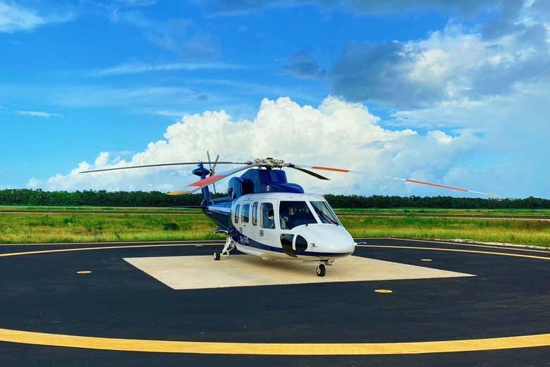 Helicopter on the landing pad