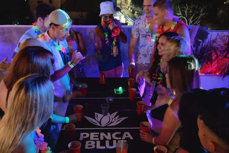 Jogando durante o Pub Crawl