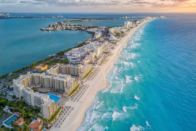 Vista aérea de Cancún