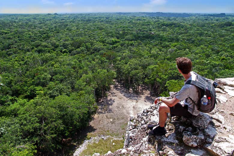 The lush jungle surrounding Cobá