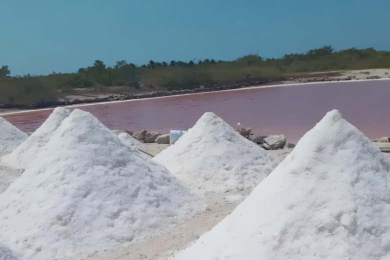 Faremos uma visita guiada à mina de sal de Xtampú