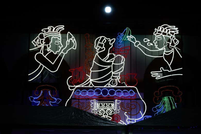 Admire the lit-up decorations in the city