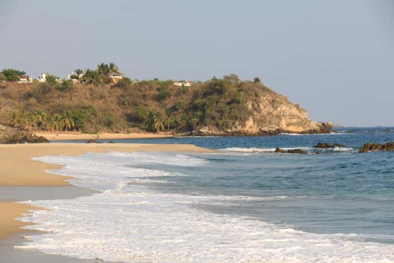 Escultura na praia Zicatela