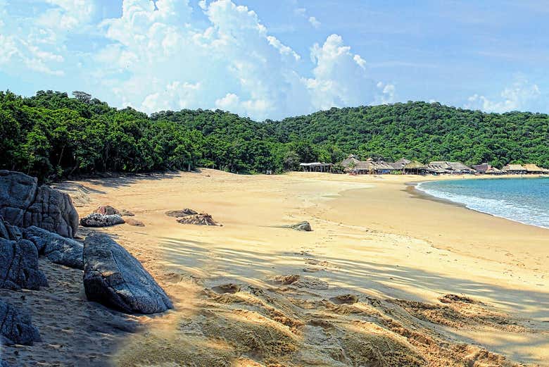 Disfrutando de las playas de Huatulco