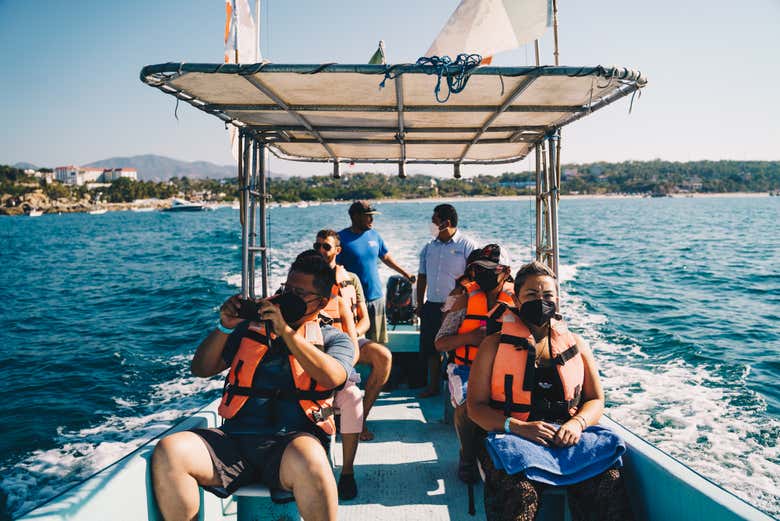 Trajeto de lancha em Puerto Escondido