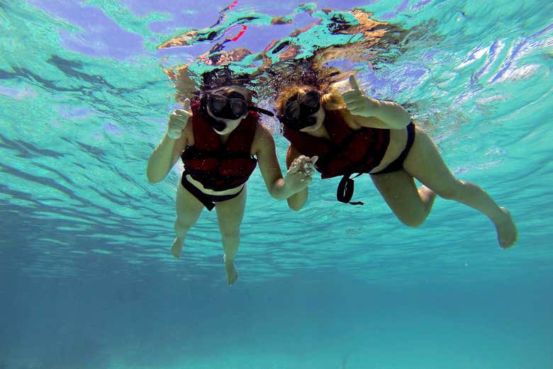 ¡Momento foto en el mar de Puerto Morelos!