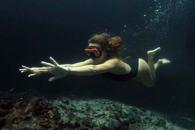 Snorkelling in the cenote