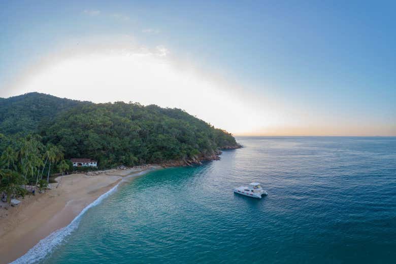 Sun falling on Banderas Bay