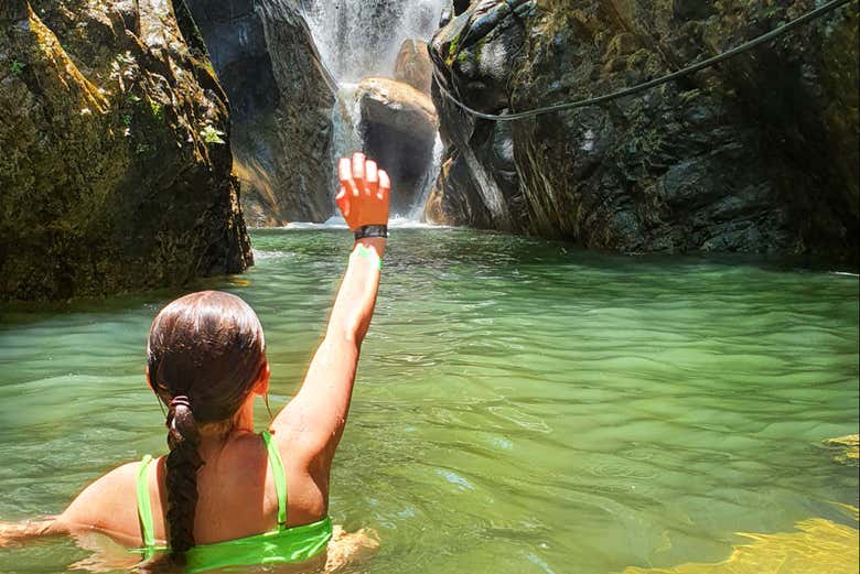 Disfrutando de un baño en Palo María