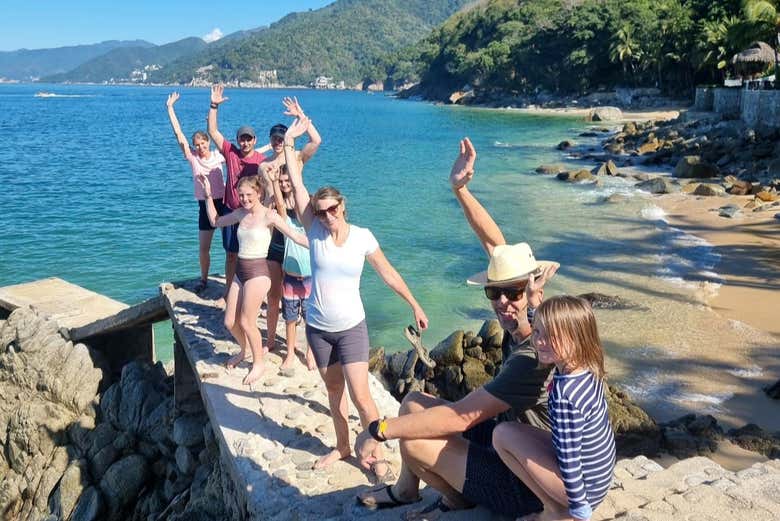 Arriving at a hidden beach!