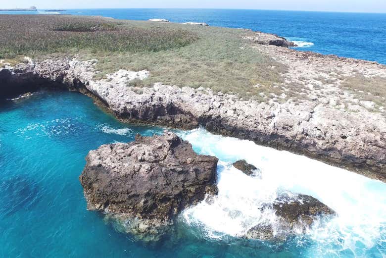 Vista aérea en las Islas Marietas