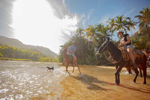 Paseo a caballo por la ribera del río La Puerta + Kayak