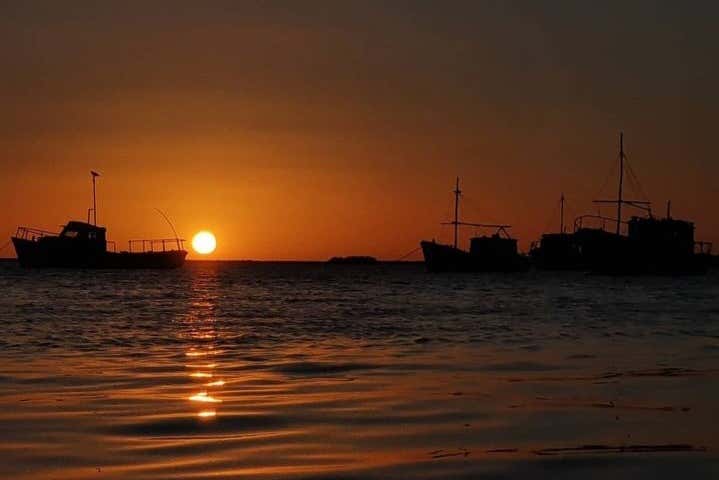 The sun disappears over the horizon