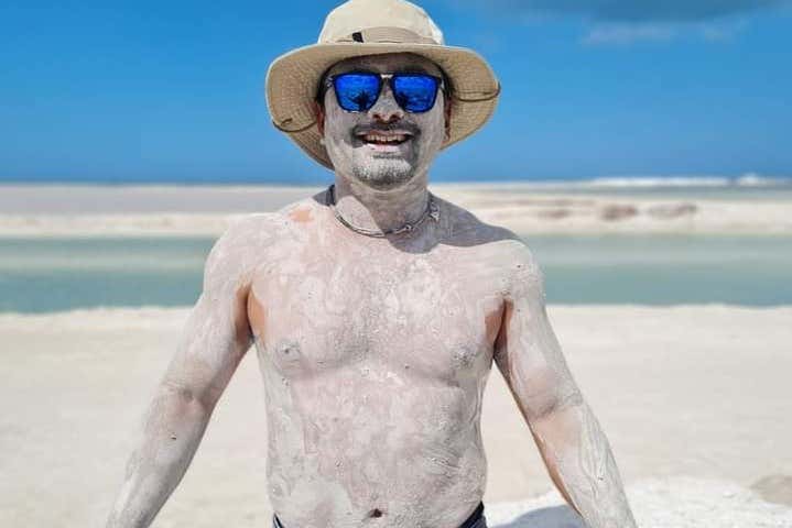 Disfrutando del baño de barro