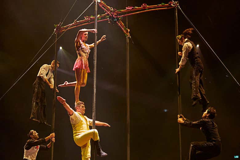 Durante lo spettacolo LUDÕ, Cirque du Soleil