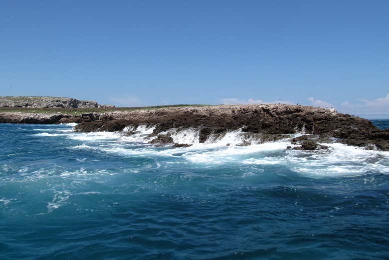 Avistando as ilhas Marietas da lancha