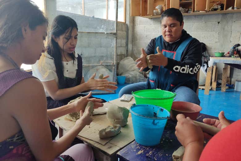 El taller de alfarería en Amatenango del Valle