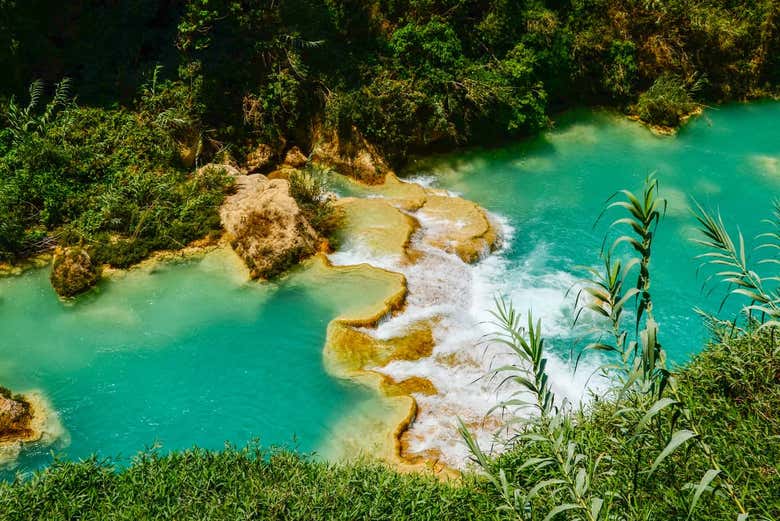 Vista aérea de la cascada Chiflón