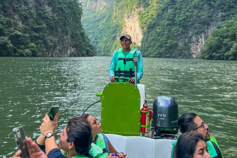 Durante el paseo en barco