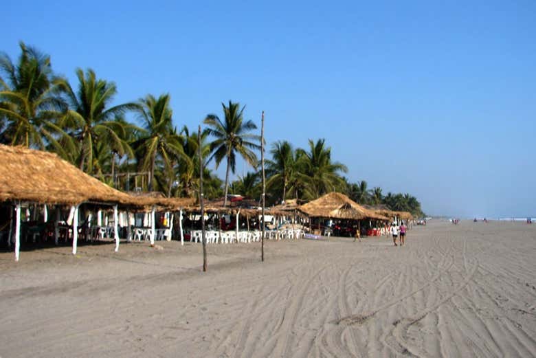 Exploring the beach in Puerto Arista