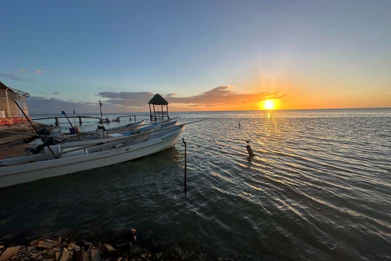 El atardecer sobre Isla Arena