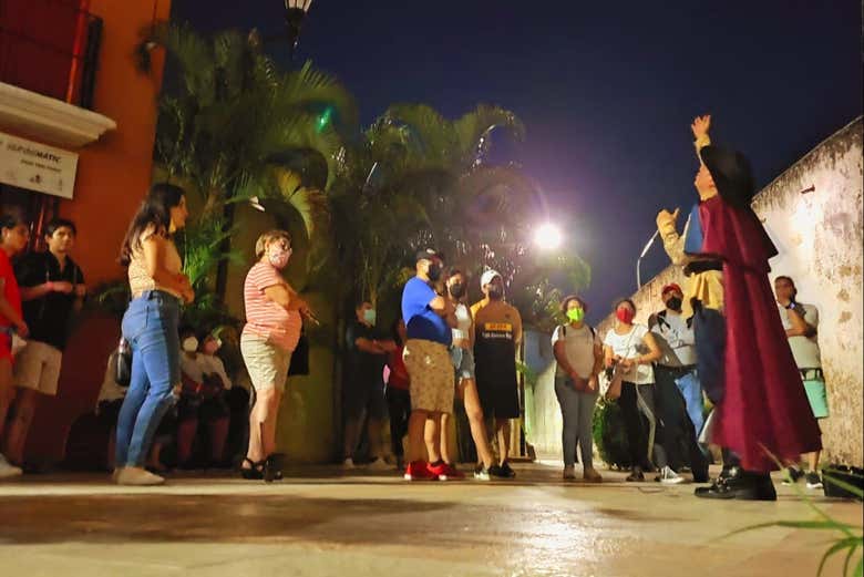 Durante el tour teatralizado por Campeche