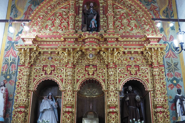 One of the altarpieces of the Cathedral of Campeche