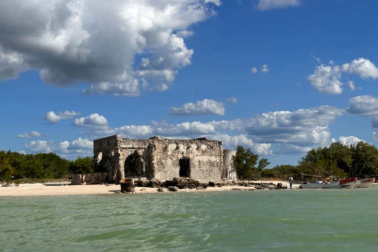 Durante el paseo en lancha por Isla Arena