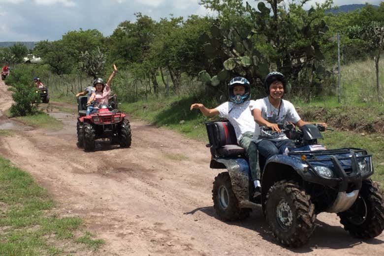 Quad biking on dirt trails