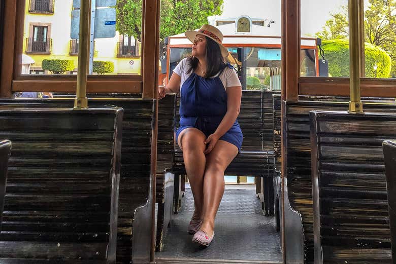 Disfrutando del tour en tranvía
