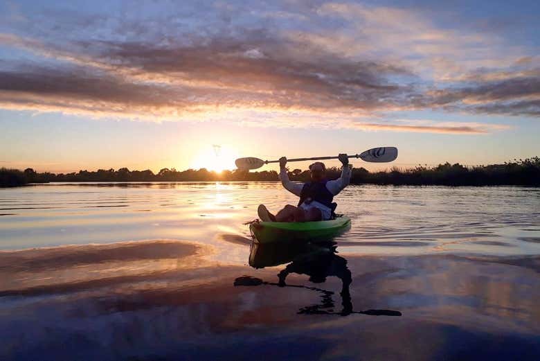 Atardecer en la laguna del Chairel