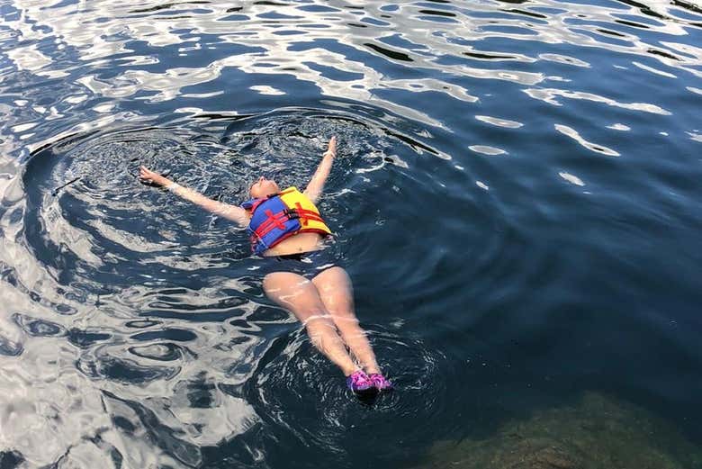 Enjoying a relaxing dip