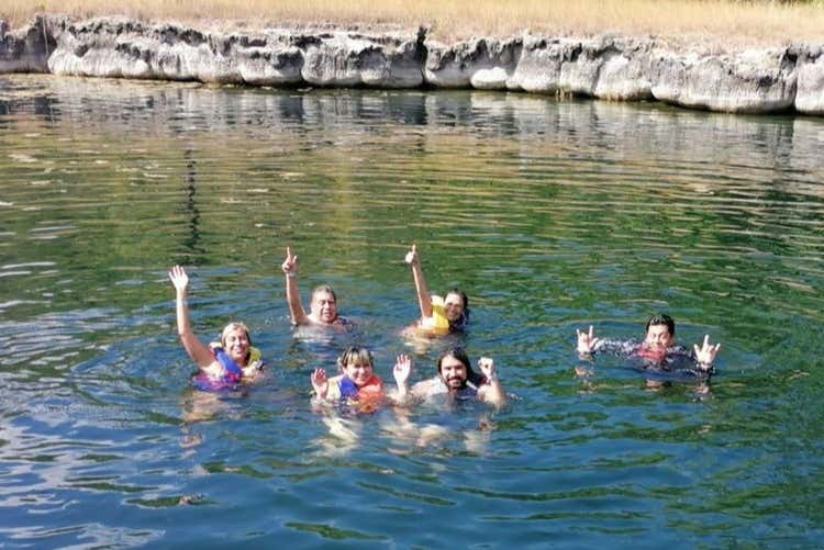 Swimming with friends