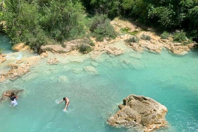 Bañándonos en las pozas
