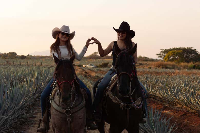 ¡Momento foto en los campos de agave!