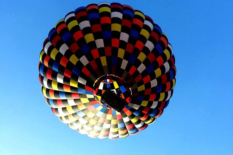 Disfrutando del paseo en globo por Tequisquiapan