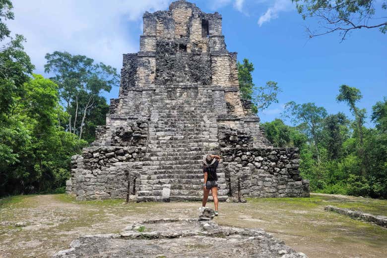 Admire the Maya pyramid of Muyil 