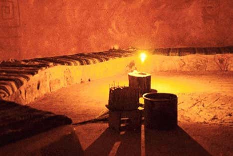 El interior del temazcal