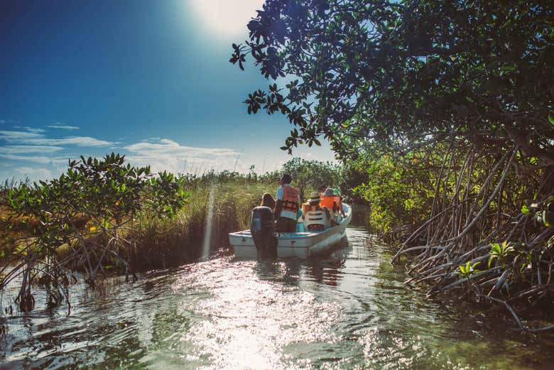 Navegando por los canales de Sian Ka'an