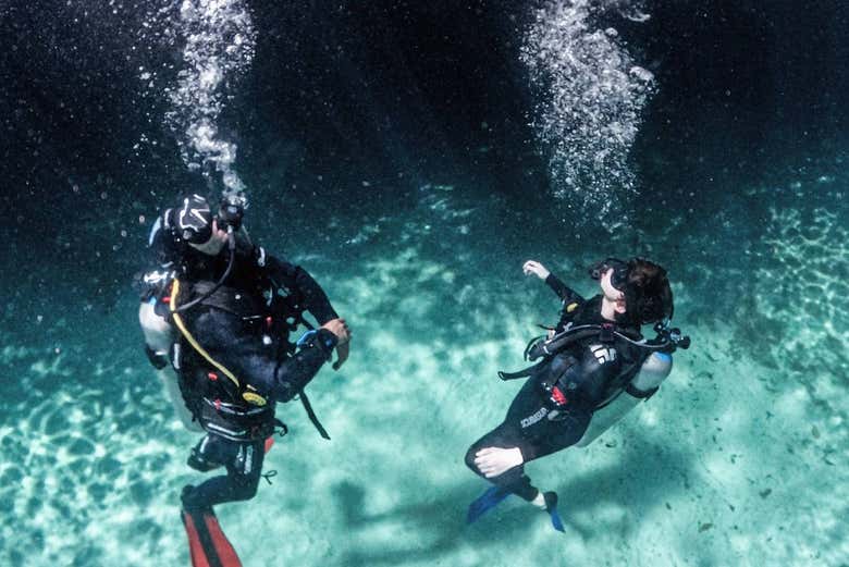 Disfrutando bajo el mar