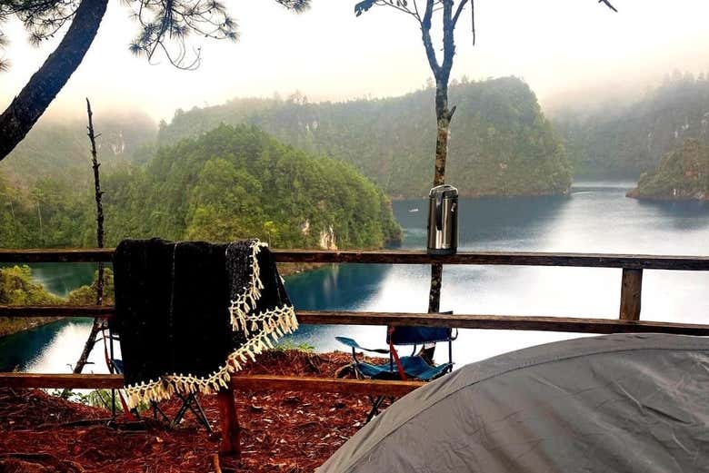 Paisagens do lago San Nicolás