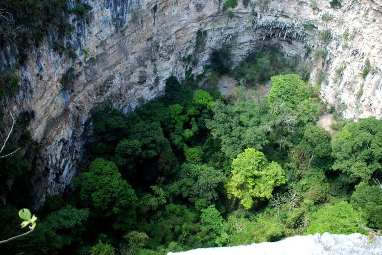 Pared donde haremos el rappel