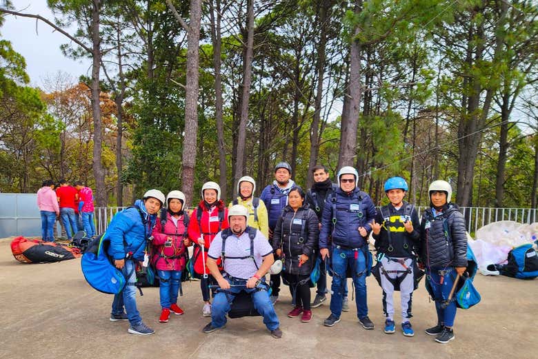 Con el equipo de seguridad colocado 