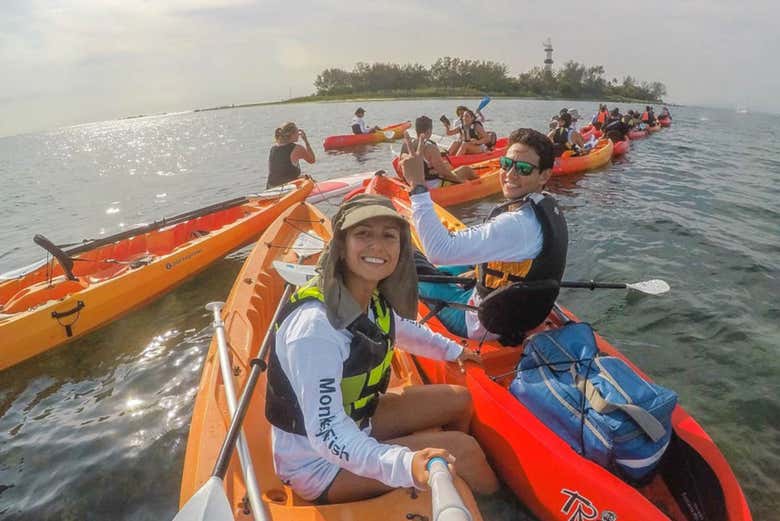 Enjoying the kayak tour