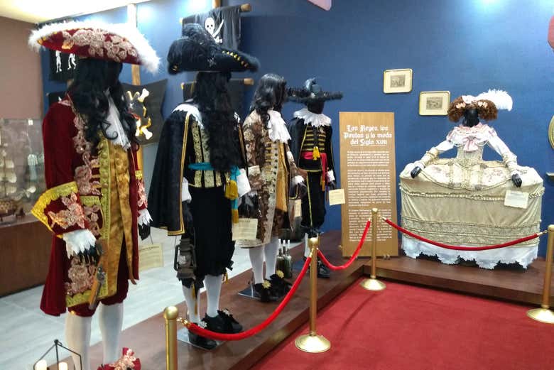 Displays of pirate coats and dress of the time