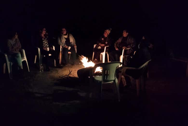 Descansando después de la caminata