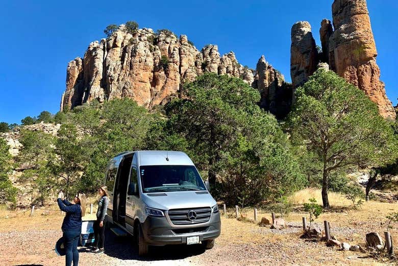 Tomando fotos en el Parque Nacional Sierra de Órganos