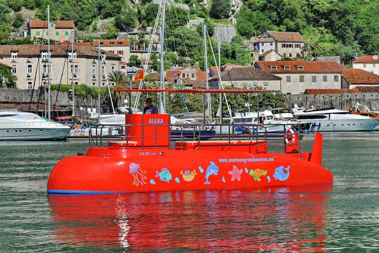 Barco com visão submarina