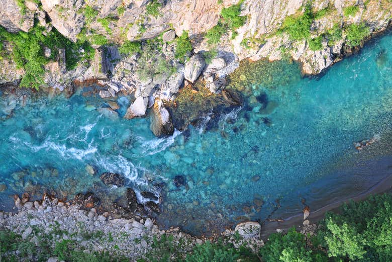 Vista aerea del fiume Tara