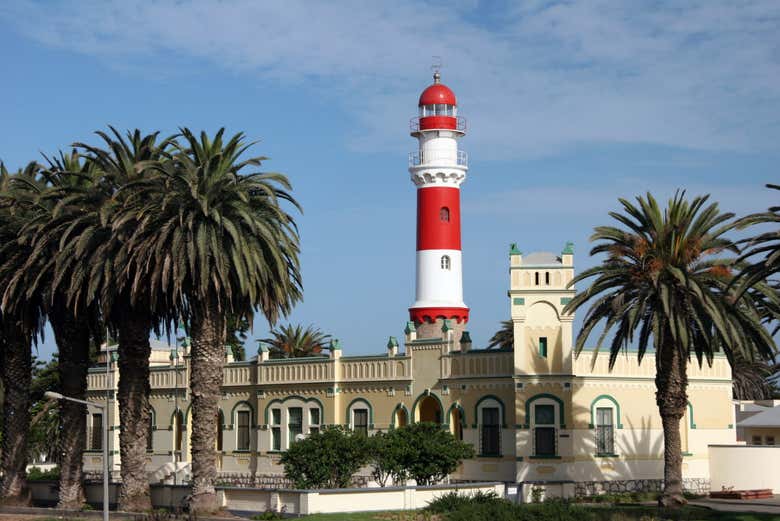 Vista del faro de  Swakopmund